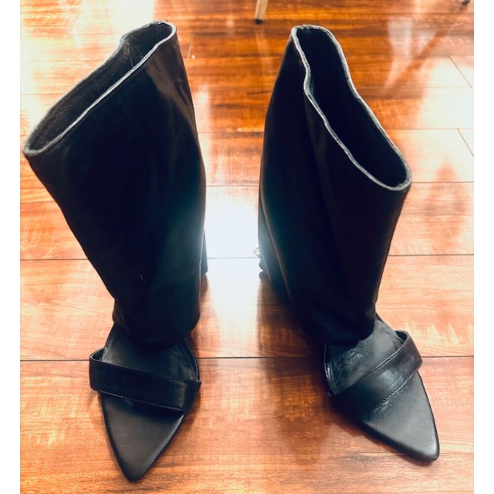 Lust for Life Bandit Wedge Leather Gladiator Open Toe Sandal Ankle Booties 8.5